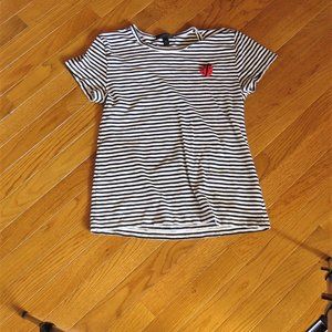 J. Crew striped painter tee w ladybug patch short sleeve size M